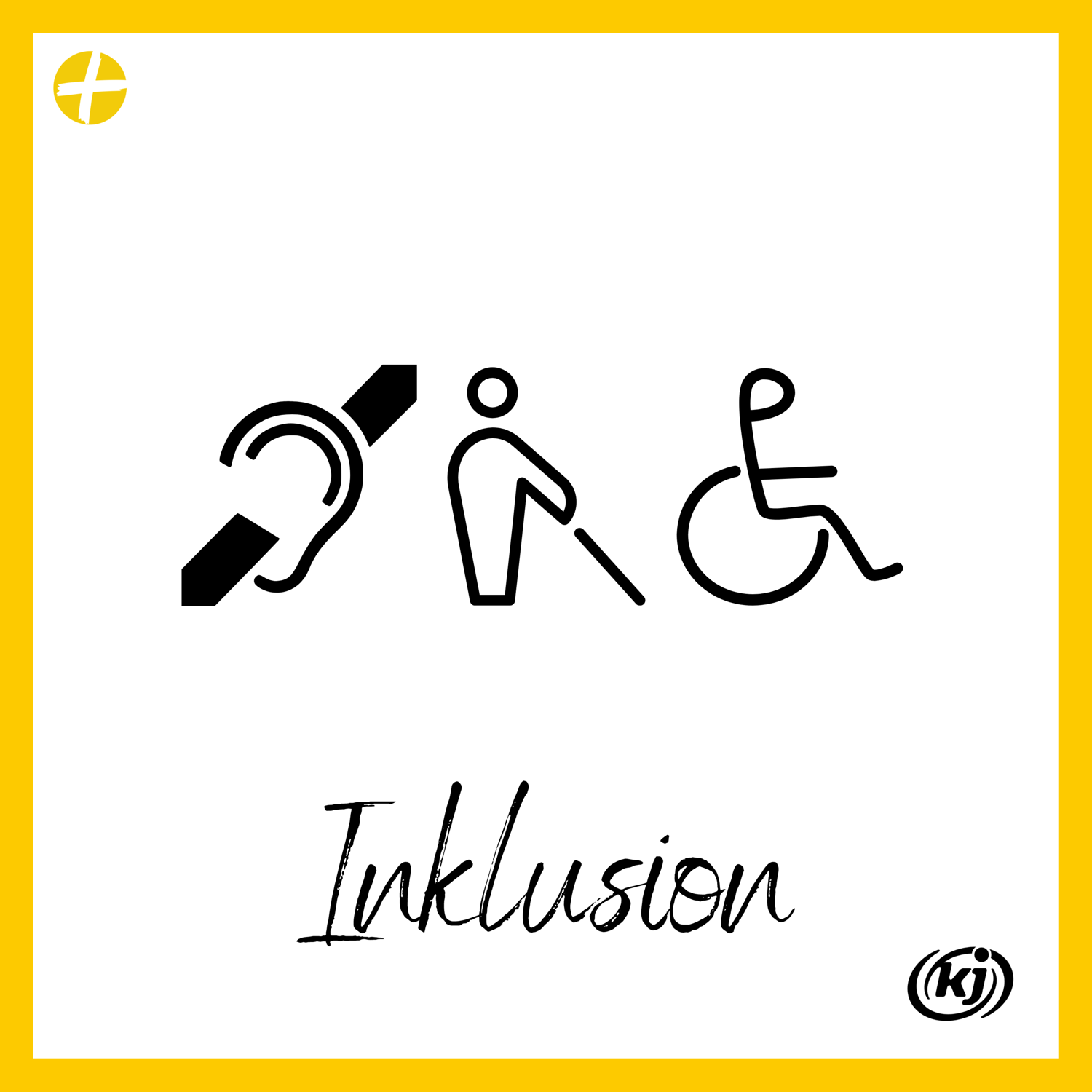 Das Piktogramm für Gehörlose, für Blinde und für Rollstuhlfahrer*innen