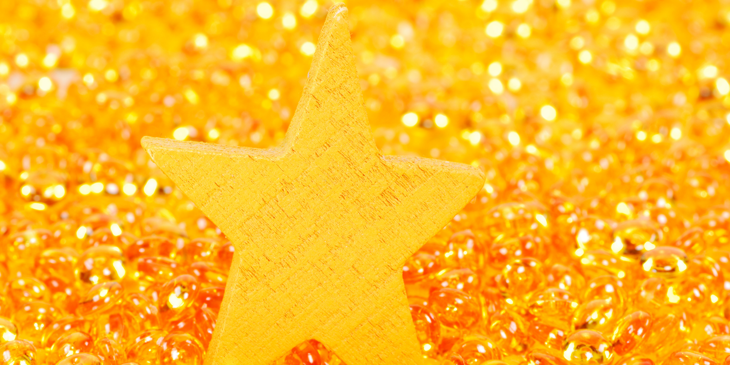 Ein gelber, 5-zackiger Stern